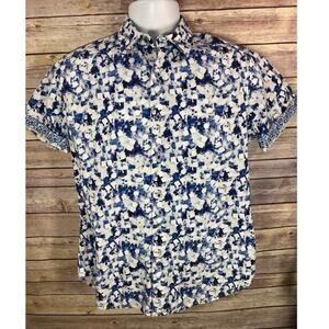 Robert Graham Shirt Men's Small Short Sleeve Button Front Roswell Classic